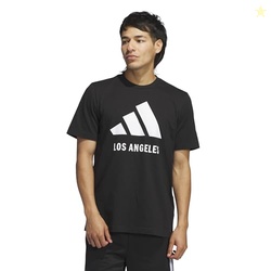 Adidas Men's LA T-Shirt, Black/White/Branded-Lax-Kc2, Medium
