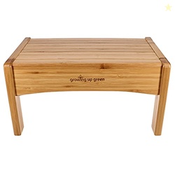 Growing Up Green Bamboo Bathroom Step Stool for Kids Using The Toilet 