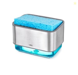 OXO Good Grips Stainless Steel Soap Dispensing Sponge Holder - Clear, 