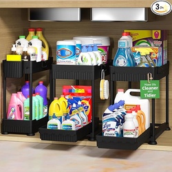 3 Pack Under Sink Organizers, 2-Tier
