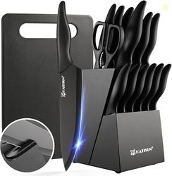 16 Pieces Kitchen Knife Block Set with Cutting Board