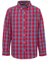 Tommy Hilfiger Boys' Long Sleeve Woven Button-Down Shirt, Kirk Firesid