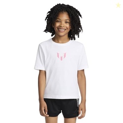 Messi Girls' Lifestyle Short Sleeve T-Shirt, Slim-fit Graphic Tee, Cot