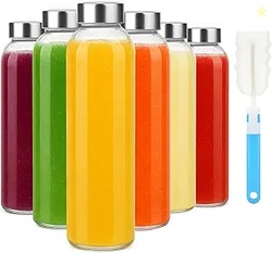 Sursip 18oz Glass Water Bottle Set of 6