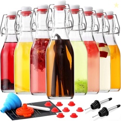 8-Pack 8.5oz Flip Top Glass Bottles