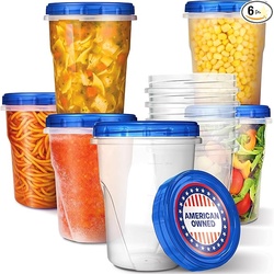 Freezer Containers with Lids (6 Pack)