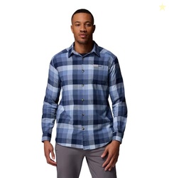 Columbia Mens Cornell Woods Flannel Long Sleeve Shirt, Collegiate Navy