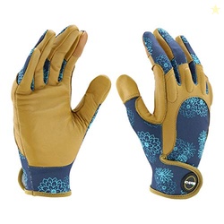 Miracle-Gro MG86213/WSM Premium Goatskin Padded Palm Gloves  Floral, S