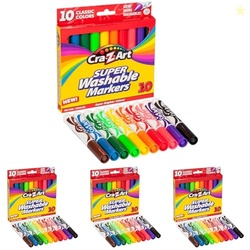Cra-Z-Art Classic Super Washable Markers, Broad Tip, Assorted Barrel, 