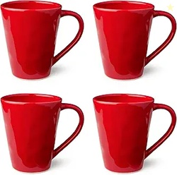 Berry Red Mugs Set of 4 