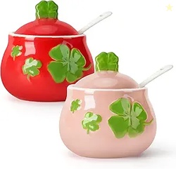 Ceramic Sugar Bowl Set of 2