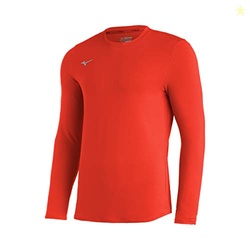 Mizuno Womens Adult Comp Diamond Long Sleeve Crew, Orange, XX-Large US