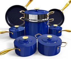 Nuwave Lux LE 13-Pc Cookware Set with Elegant Gold Handle, Diamond Inf