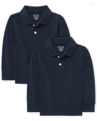 The Children's Place Baby Boys and Toddler Boys Long Sleeve Pique Polo