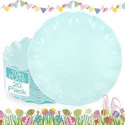 LIYH 20 Pcs 10 Inch Ice Blue Plastic Plates 
