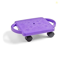 hand2mind Purple Indoor Scooter Board with Handles, Sit Down Floor Sco