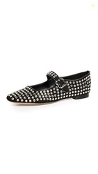 Sam Edelman Michaela Mary Jane Flat Black Suede Gem 10 Medium