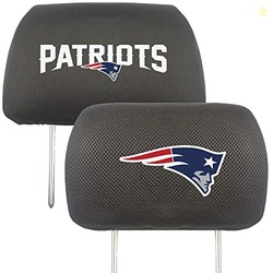 FANMATS 12506 New England Patriots Embroidered Head Rest Cover Set - 2