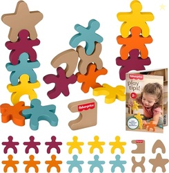 Fisher-Price Wood Montessori Toy Stacking Shapes, American Montessori 