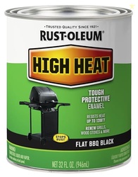 Rust-Oleum 7778502 High Heat Brush Protective Enamel Paint, Quart, Fla