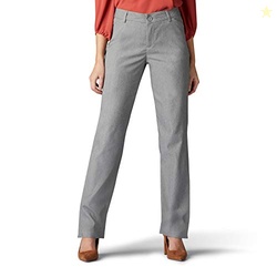 Wrinkle Free Relaxed Fit Straight Leg Pant, 4 Long, Ash Heather