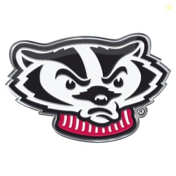 FANMATS 60668 Wisconsin Badgers Heavy Duty Aluminum Embossed Color Emb