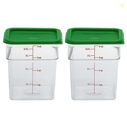 Cambro Food Storage Container with Lid (2 Pack) - Classic Series Squar
