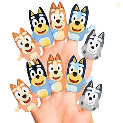 Bluey Bath Finger Puppets, 10 Pc - Party Favors, Educational, Bath Toy