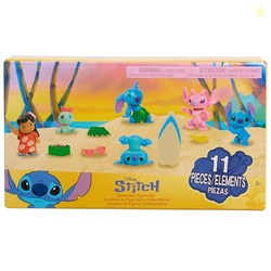 Disney Stitch Collectible Figure Set with Accessories, 11-Pieces, 2-in