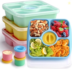 Bento Snack Box Containers for Adults Kids, 4 Pack