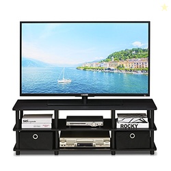 Furinno ECON TV Stand, 3-Tier Open Shelf Entertainment Center, TV Cons