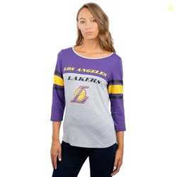 Ultra Game NBA Official Women's Raglan Baseball 3/4 Long Sleeve Shirt,