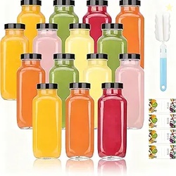 15 Pack Glass Juice Bottles 
