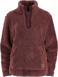 Legendary Whitetails Women's Fuzzy Hide Fleece Pullover 1/4 Zip, Rose 