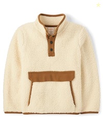 Gymboree,Boys,and Toddler Long Sleeve Half Snap Sherpa Pullover,Countr