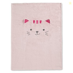 Delta Children Sherpa Throw Blanket for Kids, Pink Cat