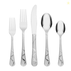 Cambridge 174720CSLG12DS Felicity Sand 20-Piece Flatware Set, Service 