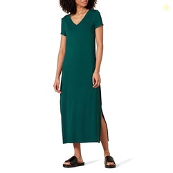 Amazon Essentials Women's Stretchy Jersey V-Neck Short Sleeve Midi Len