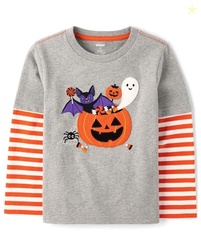 Gymboree,Boys,and Toddler Embroidered Graphic Long Sleeve Layered T-Sh