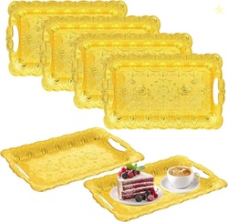 6 Pack Gold Serving Trays Set
