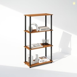 Furinno Turn-N-Tube Book Shelf, 4-Tier Bookshelf, Bookcase with Multip