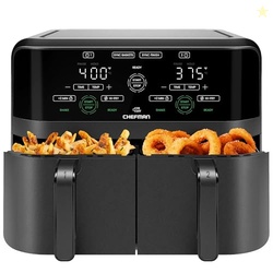 Chefman 6 Quart Dual Basket Air Fryer - Digital Touchscreen, Smart Syn