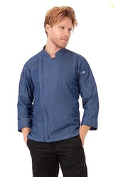 Chef Works Men's Gramercy Denim Chef Coat, Indigo Blue, X-Large