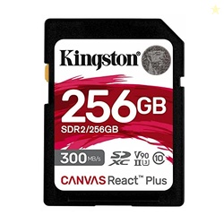 Kingston Canvas React Plus 256GB SD Card | SDXC UHS-II | 300R/260W U3 