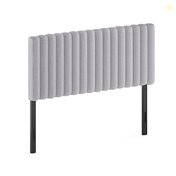 Furinno Roanne Upholstered Tufted Headboard, Full, Glacier