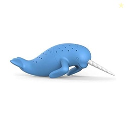 Genuine Fred, SPIKED TEA, Narwhal Reusable Silicone Tea Infuser, Blue,