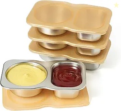 4 Pack Stainless Steel 2-Compartment