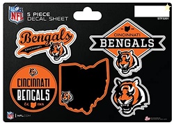 Rico Industries NFL Football Cincinnati Bengals 5-PC Sticker Sheet