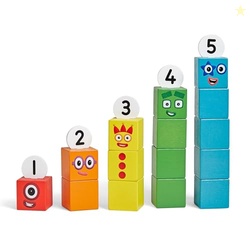 hand2mind Numberblocks One to Five Wooden Blocks, Wood Building Blocks