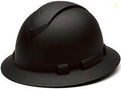 Pyramex Ridgeline Full Brim Hard Hat 4 Point Ratchet Matte Black Graph